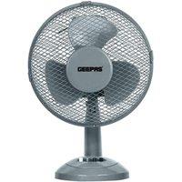 Geepas 12-Inch Desk Fan, 3-Speed Oscillating Table Fan with Adjustable Tilt in Grey