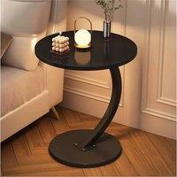 Kelvenix Modern C-Shaped Side Table, Compact Sofa End Table For Living Room in Black