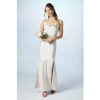 Coast Women's Cowl Neck Satin Slip Maxi Bridesmaid Dress in Champagne | Size: 14