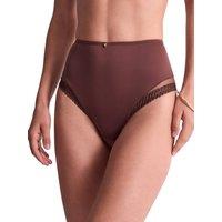 Aubade Women's Sheer Emotion High Waist Brief in Brown | Size: 12