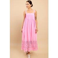 Little Mistress Women's Astrid Pink Embroidered Hem Midaxi Dress Vicky Pattison EDIT | Size: 10