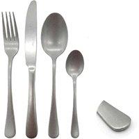 Glim & Glam Cutlery Set Stainless Steel 24pc Sets Anydate Stonewash in Silver