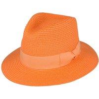 JTAPHRIQUE Men's Summer Paper Straw Fedora Hat in Orange | Size: XL