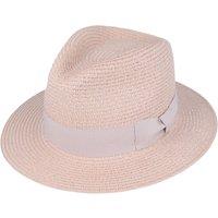 JTAPHRIQUE Men's Summer Paper Straw Fedora Hat in Peach | Size: XL