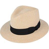 JTAPHRIQUE Men's Summer Paper Straw Fedora Hat in Natural | Size: Large
