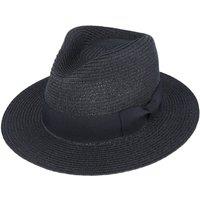 JTAPHRIQUE Men's Summer Paper Straw Fedora Hat in Black | Size: XL