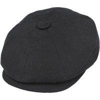 JTAPHRIQUE Men's Summer Linen 8 Panel Newsboy Gatsby Cap in Black | Size: Medium