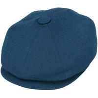 JTAPHRIQUE Men's Summer Linen 8 Panel Newsboy Gatsby Cap in Mid Blue | Size: Large