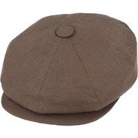 JTAPHRIQUE Men's Summer Linen 8 Panel Newsboy Gatsby Cap in Brown | Size: Large