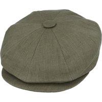 JTAPHRIQUE Men's Summer Linen 8 Panel Newsboy Gatsby Cap in Olive | Size: Large