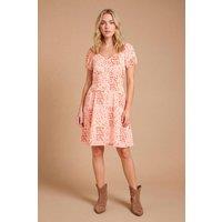 Dorothy Perkins Women's Angel Sleeve Seam Detail Midi Dress in Floral | Size: 18