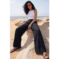 Roman Women's Crepe Elasticated Waist Trouser in Black | Size: 12