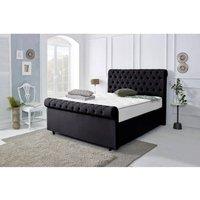 Furniture 786 Berline Plush Velvet Upholstered King 5feet Bed in Black