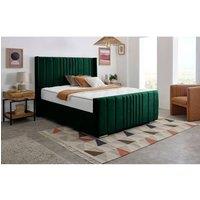 Furniture 786 Cambridge Plush Velvet Upholstered King 5feet Bed in Green