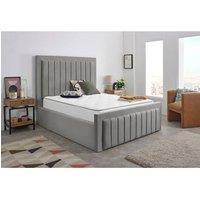 Furniture 786 Hamilton Plush Velvet Upholstered King 5Feet Bed in Silver