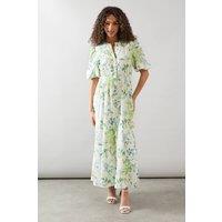 Wallis Women's Fruit Print Button Through Maxi Dress in Green | Size: 12