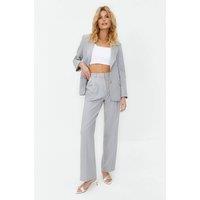 WOVCOR Women's Lined Woven Blazer Jacket in Grey | Size: 8
