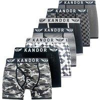 Kandor Men's Jeckers Boxers 7 Pack in Dark Grey | Size: Medium