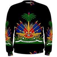 Haiti Men's Coat Of Arms Sublimated Sweatshirt in Black | Size: 5XL