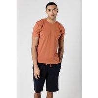 Tokyo Laundry Men's Cotton Crew Neck T-Shirt & Shorts Pyjama Set in Copper | Size: Medium