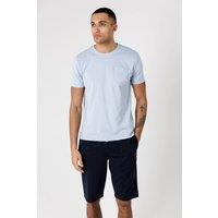 Tokyo Laundry Men's Cotton Crew Neck T-Shirt & Shorts Pyjama Set in Light Blue | Size: Medium