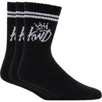 Kings Will Dream Men's Hopper 3-Pack Cotton-Rich Ribbed Sports Socks in Black