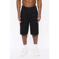 Crosshatch Men's Teleman Relaxed Fit Carpenter Denim Shorts in Black | Size: 34