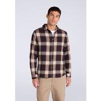 Animal Men's 'Cove' Cotton Check Flannel Shirt Stylish Lightweight Button Down Top in Grey | Size: Large