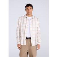Animal Men's 'Cove' Cotton Check Flannel Shirt Stylish Lightweight Button Down Top in Light Beige | Size: Small
