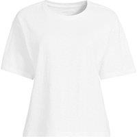 Lands' End Women's Short Sleeve Pure Slub Cotton T-Shirt in White | Size: 20