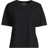 Lands' End Women's Short Sleeve Pure Slub Cotton T-Shirt in Black | Size: 10-12