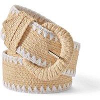 Lands' End Women's Stretch Raffia Belt in Natural | Size: Small