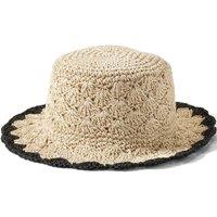 Lands' End Women's Raffia Bucket Hat With Scalloped Edge in Natural | Size: Large/XL