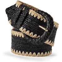 Lands' End Women's Stretch Raffia Belt in Black | Size: XL