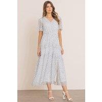Klass. Women's Spotty Short Sleeve Maxi Dress in Cream | Size: 20
