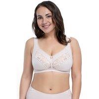 ROSME Women's Wireless Cotton Comfort Bra in Beige | Size: 34F