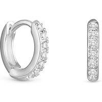 Simply Silver Women's Sterling Silver 925 Cubic Zirconia Mini Hoop Earrings
