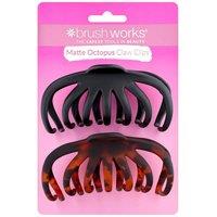 Brushworks Women's Matte Octopus Claw Clips - 2 Pack