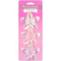 Brushworks Women's Frosted Flower Claw Clips - 3 Pack