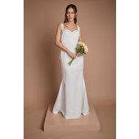 Coast Women's Strappy Bow Back Fish Tail Wedding Dress in Ivory | Size: 8