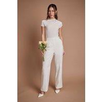 Coast Women's Bridal Wide Leg Tailored Trouser in Ivory | Size: 10