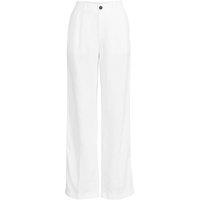 Lands' End Women's Plus Wide Leg Pleated Linen Trousers in White | Size: 20