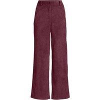 Lands' End Women's Wide Leg Corduroy Trousers in Burgundy | Size: 16
