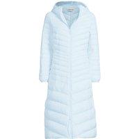 Lands' End Women's Petite Wanderweight Down Ultralight Packable Hooded Maxi Coat in Blue | Size: 14-16