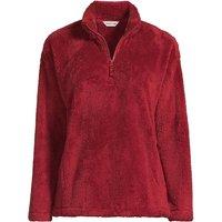 Lands' End Women's Softest Fleece Quarter Zip Top in Dark Red | Size: 16-18