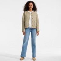 Lands' End Women's Diamond Quilted Linen Blend Jacket in Olive | Size: 16-18