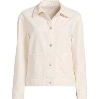 Lands' End Women's Linen Blend Jeans Jacket in Ecru | Size: 4