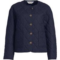 Lands' End Women's Diamond Quilted Linen Blend Jacket in Navy | Size: 8