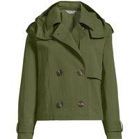 Lands' End Women's Hooded Trench Jacket in Dark Olive | Size: 14-16