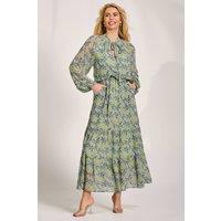 Jolie Moi Women's Chiffon Long Sleeve Tiered Maxi Dress | Size: 20